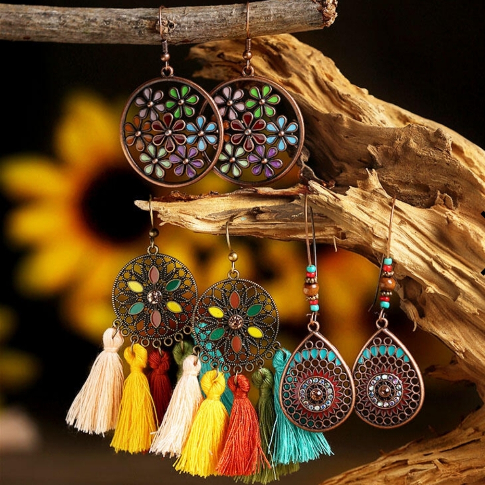Tassel and Pendant Earring Bundle